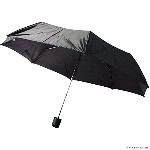 New Set of 2 Folding Black Umbrella Fast Drying Windproof Non Slip Handle Travel — view 6