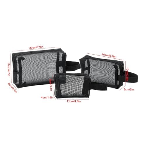 Mesh Cosmetic Bag - Zipper Travel Pouches, Portable Storage Bags, Toiletry — view 6