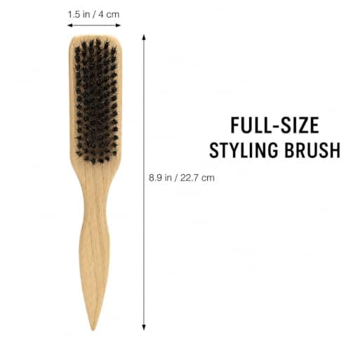Healeved Beard Brush for Men Small Soft Boar Bristle Beard Brush for Grooming Mustache Styling and Cleaning Pocket Travel size with Ergonomic Handle for Home or Barber Use — view 6