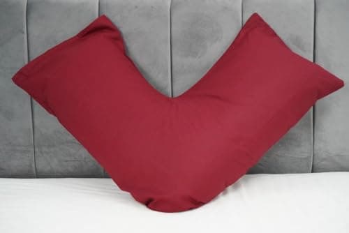 AR V Shaped Pillowcase Cover, Burgundy — view 2