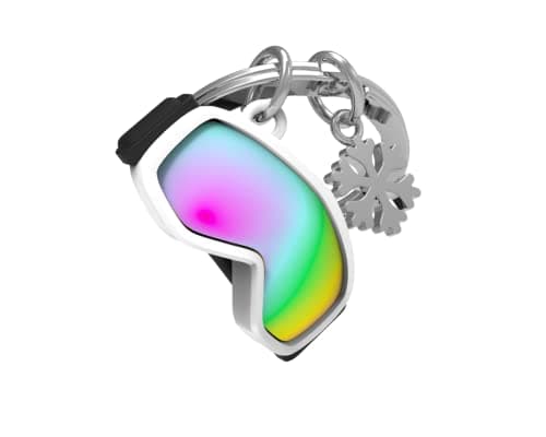 O meta[l]morphose METALMORPHOSE Keyring, Multicolored, Yellow Duck and Baby Silver, Stainless Steel Metal, Floating, One Size, Ski Goggles Keyring Charm