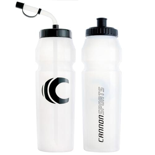 Cannon Sports 1 Liter Sports Water Bottle, BPA-Free, 34 Oz Capacity, Large Mouth, 2 lids (Straw and Squeeze), Great For Helmet Sports Such As Hockey, Lacrosse, Football, Boxing (Clear) — view 6