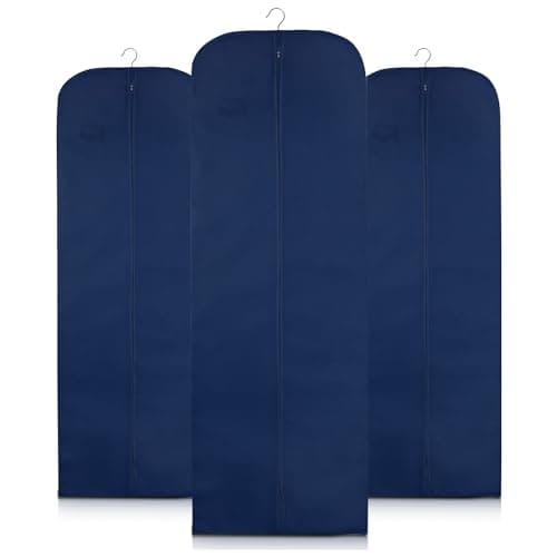 Wedcova Dress Bag | Hanging Garment Bags | Full Length Travel Covers | Wedding Long Clothes Storage Cover with Zipper for Women | 72 Inch (182cm) | Pack of 1 | Navy Blue — view 5