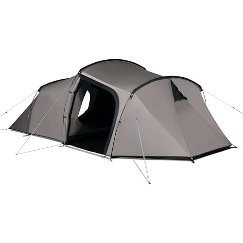 KAMPA Wanderlight Camping Tent – Lightweight Backpacking Tent with Pole Frame, Multiple Doors, 75D Waterproof Polyester Flysheet & Compact Pack Size - Trekking, Hiking, Camping (Mushroom, 3 Person)