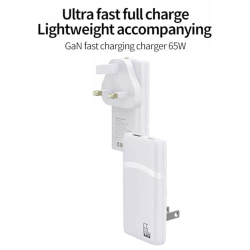 TWICK 65W GaN USB-C Charger, Dual USB-C & A Ports, Foldable US Pins with Removable UK Adapter, Multi-Port Travel Charger Compatible with Laptops, MacBook Pro, iPad, iPhone 17/16,15, Galaxy & Pixel — view 6