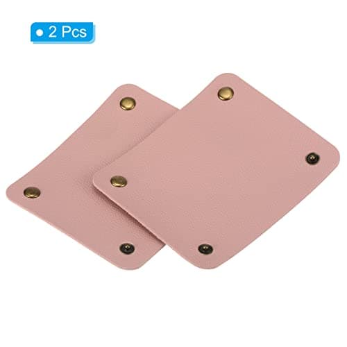 PATIKIL Luggage Handle Wrap, 2 Pack PU Handbag Grip Cover Protector Identifier with Clasp for Suitcase Grocery Shopping Bag, Pink — view 3
