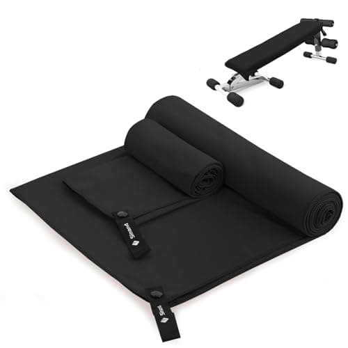 Sinand Microfibre towel 2 Pack |160x80cm+80x40cm| Ultra Lightweight Gym Towel, Quick Dry Microfiber Towels for Sports Travel Camping Beach Swimming (Black)