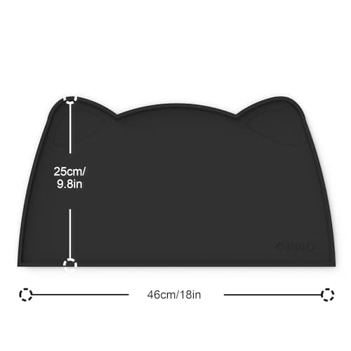 OHMO Silicone Cat Food Mat for Food&Water Bowls, 46x25cm, Black — view 3