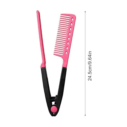 Straighten Comb for Hair - Salon Hair Brush Straighten Comb for Flat Iron - V Shaped Smoothing Brush Professional Tool for Home Commuting Vacation Travel Road Trip Dating — view 5