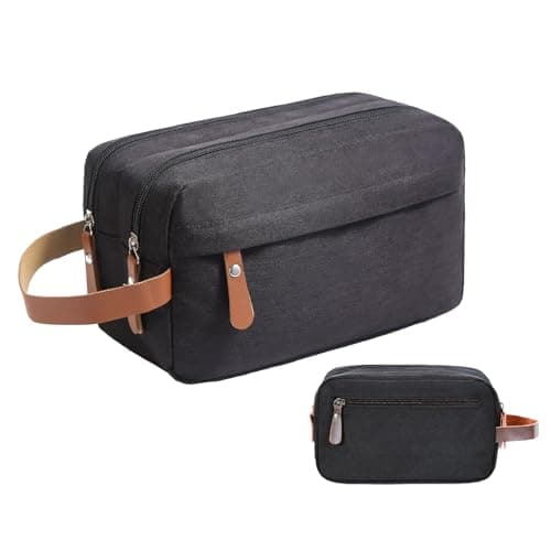 Sahunfri Toiletry Bags, Wash Bag, Shower Bag, Mens Toiletry Bags, Ideal for Travel. Spacious Storage with Multiple Zippers, 300d Durable Fabric (Blcak)
