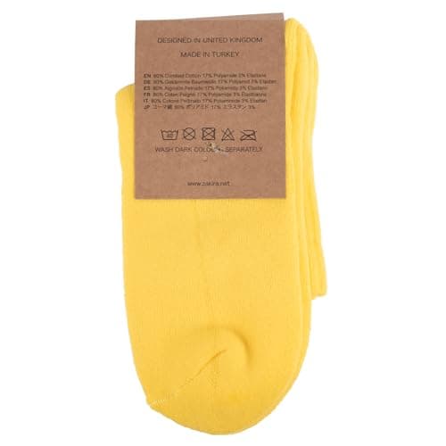 ZAKIRA Combed Cotton Terry Trainer Socks, 6-10 (UK), Yellow — view 4