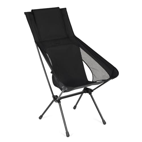 Helinox Sunset Chair (re), Packable Outdoor Furniture, Summer Vacation Holiday Seat, Foldable, Lightweight High-Back Comfort, Sustainable Eco-Friendly Materials, 3.66 lbs(1.6 kg), Blackout Edition