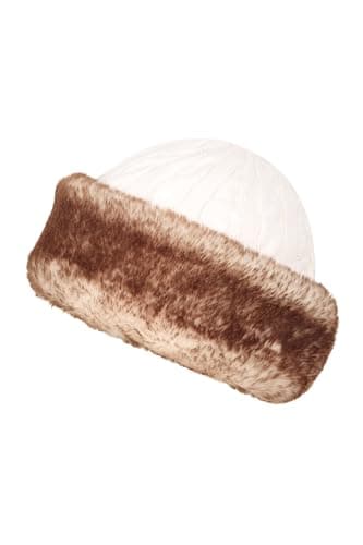 Mountain Warehouse Womens Furry Hat - Faux Fur, Fleece Lined - for Winter Travel Cream — view 4