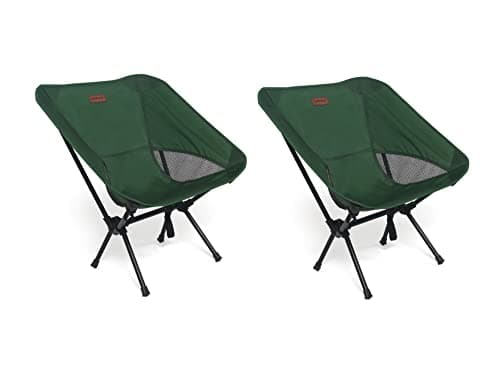 Rainberg Ultra Lightweight Camping Chair, Folding Chair, Camping Chairs for Adults, Foldable Garden Outdoor Picnic BBQ Chairs. (Pack of 2, Green)