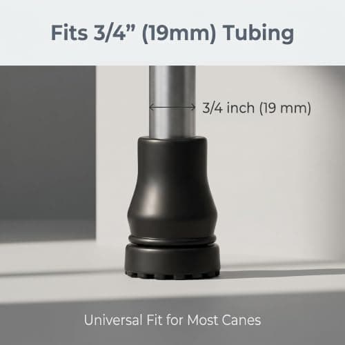 3/4" Non-Slip Walking Stick Tips, 19mm Rubber Caps for Canes/Poles — view 2