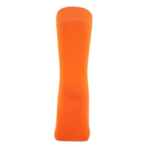 ZAKIRA Combed Cotton Dress Socks - Plain Colour Business Crew Socks for Men & Women, Soft Breathable Cotton, 6-10 (UK), Orange — view 4