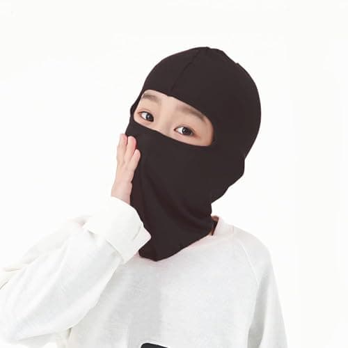 VNIDJGB 2 Pcs Kids Balaclava, Windproof Warmer Balaclava for Children, Lightweight Warmer Neck Balaclavas Kids, Face and Neck Cover Helmet for Universal Cycling, Skiing, Black and Grey — view 6