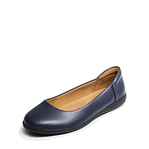 DREAM PAIRS Women’s Comfortable Ballet Shoes with Arch Support, Ladies' Dressy Work Flats, Round Toe Slip on Office Shoes,Size 6,NAVY,SDFA2312W