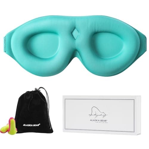 ALASKA BEAR 100% Blackout Sleep Mask for Women and Men, Blue