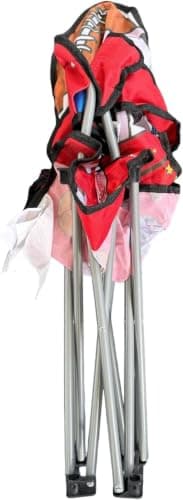 ALUNA Kids Foldable Outdoor Camping Chair Assorted Designs with Cup Holder & Security Lock for Picnic Garden Patio Beach Fishing (Red) — view 5