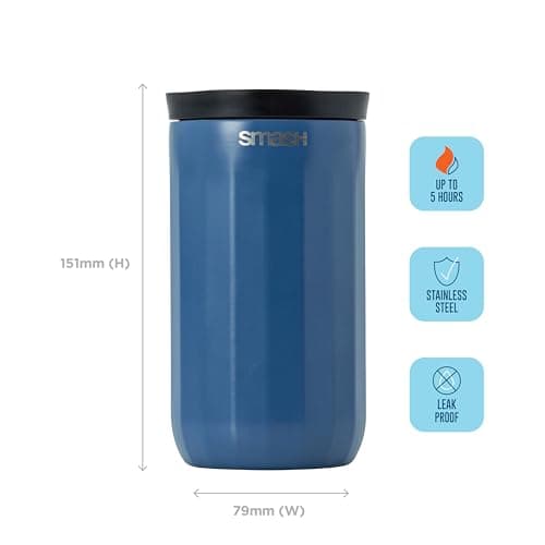 Smash Stainless Steel Twist & Lock Linear Travel Coffee Mug 350ml/ 12 fl oz Blue — view 3