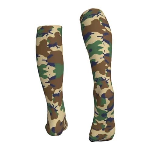 Army Green Camo Compression Socks 15-20mmhg - Supports Legs, Improves Circulation, for Running, Walking, Working, 1 Black, One Size — view 5