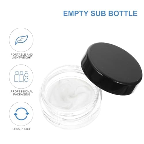 50pcs Black 3g Refillable Ps Cream Jar for Cosmetics Travel Storage — view 3