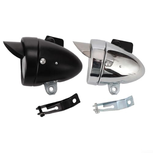 Classical Chrome Bicycle Front Light, Retro LED Headlamp with — view 2