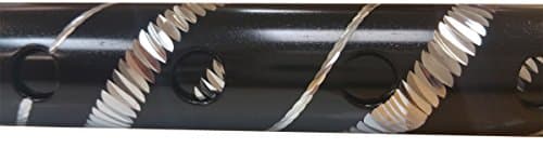 Deluxe Black with Silver Etched Engraved Flecked Stripes Pattern Ladies Adjustable Walking Stick Cane - 23" - 38.5" — view 3
