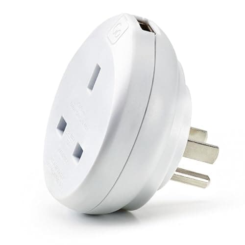 Go Travel UK to USA Plug Adapter with USB-A Port, earthed & compact