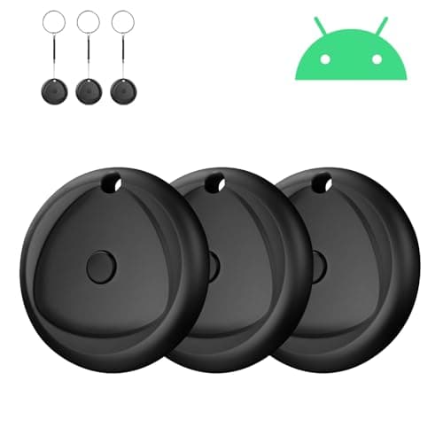Android Tarcker Tags Work with Find Hub App, Keys Finder Smart Tag with 80dB Alarm Volume, Replaceable Battery, IP67 Waterproof Item Locator for Luggage, Backpack, Wallet etc, 3-Pack