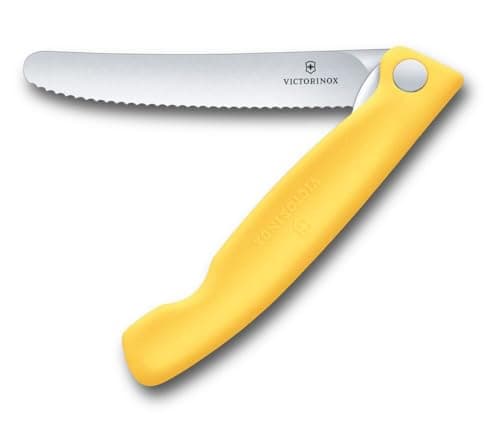 Victorinox Swiss Classic Folding Picnic Knife, 11cm Serrated Blade, Yellow — view 2