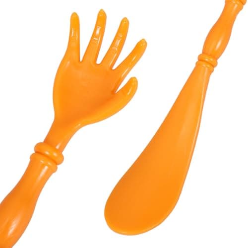 Hand Shaped Back Scratcher and Shoehorn 2pcs Plastic Orange — view 3