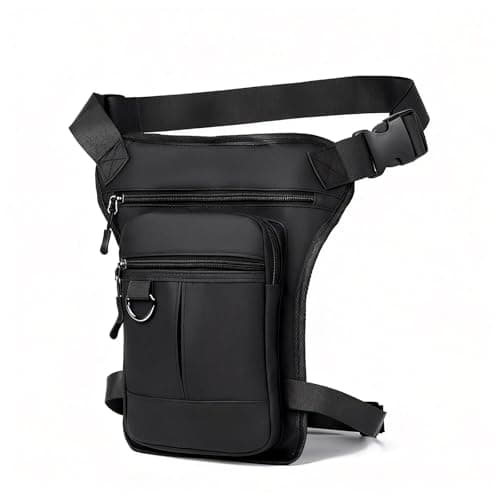 Black Multifunctional Drop Leg Bag Waist Bag for Men Women, Waterproof Nylon Thigh Waist Pack, Outdoor Pouch for Motorcycle Riding Cycling Hiking Fishing Hunting