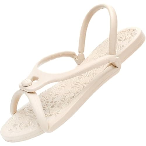 Dianzan Travel Slippers Shower Foldable Shoes Womens Foldable Flip Flops Portable Thong Slippers Travel Sandals Non-slip Hotel Slippers — view 5