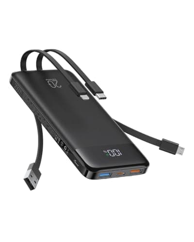 Charmast 20000mAh Power Bank, 4 Cables Portable Charger 22.5W Fast Charging