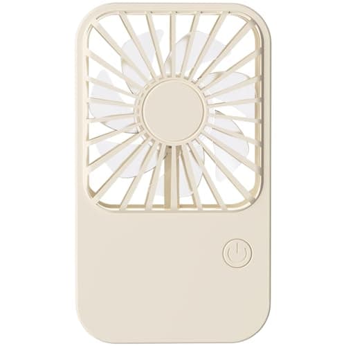 NiuLumea USB Rechargeable Pocket Fan, 3 Speed Portable Handheld Cooler, 180?? Wide Airflow Desktop Stand Fan, Type- Charging Lightweight Travel Cream
