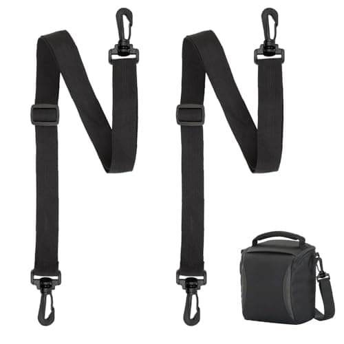 AZWOOD Crossbody Shoulder Bag Strap, 90cm Adjustable Bag Straps Replacement 2Pcs Black Wide Belt with Quick Release Buckle Clip Handbag Universal DIY Accessories for Duffel Laptop Bags Briefcase
