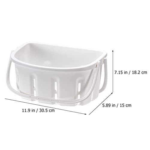 STOBAZA Portable Pp Bathroom Shower Basket with Handle White — view 2