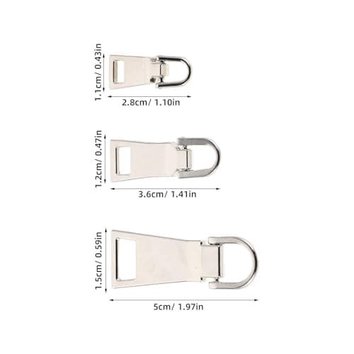 Replacement Zipper Pull Kit 18pcs Alloy Silver for Suitcase Clothing — view 2