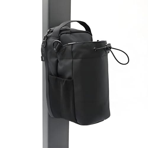 Earnmore Magnetic Gym Bag, Large Capacity Magnetic Carry Bag, with Phone Pocket, Portable Gym Bag, Gym Pouch for Water Bottle, Organizer, Black, Sporty — view 2