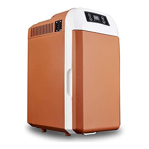 JNYB Car Refrigerator, 12V Mini Fridge Portable Personal Compact Cooler And Warmer 8L 12 Cans for Cars, Road Trips, Homes, Offices,Brown