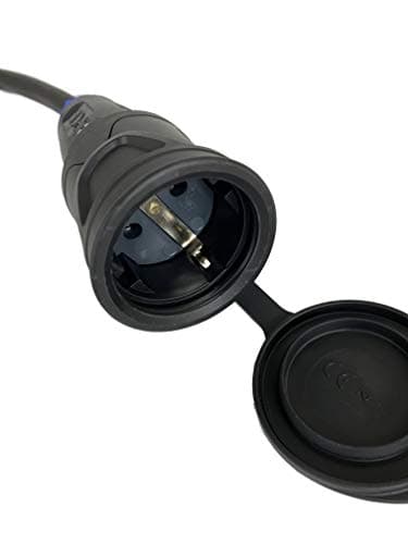 NWP Adapter CEE Plug 230 V 16 A to Schuko Coupling - 1.5 m Connection Cable 3 x 2.5 Rubber Hose Cable - IP44 - For Camping, Caravan, Boat, Markets — view 3