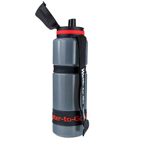 Water-to-Go Eco Active 750ml Water Purifier Bottle & Replacement Twin Pack Filter Discount Bundle-protects against viruses, bacteria, protozoa, cysts,& microplastics; Guaranteed Leakproof - (Red) — view 3