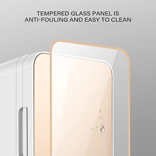 Mini Fridge, Car Fridge Freezer, 12V Car Refrigerator Cooler Box, Cools Or Heats and Provides Compact Storage, for Van, Truck, Vehicle, Boat, Camping, Road Trip, Outdoor and Home,Gold — view 3