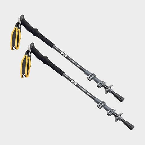 OEX Ultralite Carbon X Walking Poles, 4-Section Carbon Fibre, 105-135cm Adjustable Length, Extended Foam Grip, Carbide Tips, Trekking Baskets, 170g Each — view 3