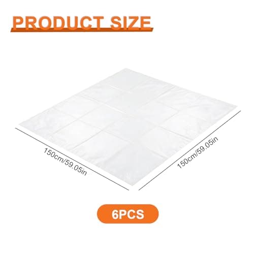 6 Pcs Extra Large Clear Plastic Storage Bags, 150 x 150cm Clear Large Plastic Bags for Clothes, Furniture, Luggage, Suitcase, Quilts, Chair, Bike, Big Plush Storage Bag — view 2