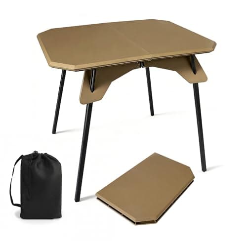 Mingfuxin Outdoor Foldable Camping Table, Portable Lightweight Picnic Table with Height Adjustable Legs Collapsible & Carry Bag Dining Table for Kitchen Garden Beach Fishing BBQ Indoor Outdoor