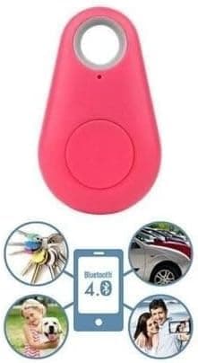 Wireless Bluetooth 4.0 Key Finder, Smart Keychain Bluetooth GPS Rechargeable Key Finder, Wireless Locator and GPS Integration, Bluetooth Tracker for Kids Phone Car Wallet Luggage Pet (Pink) — view 3