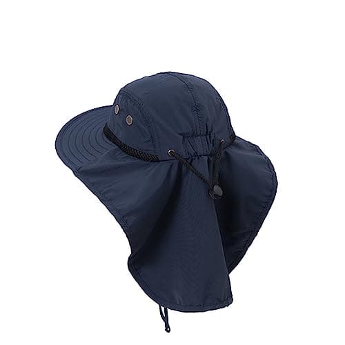 Bucket Hats Men Unisex Packable Bucket Hats Foldable Beach Hat Wide Brim Washed Denim Hat Breathable Sunscreen Photographers Cap Holiday Travel Hat (Navy, One Size) — view 2